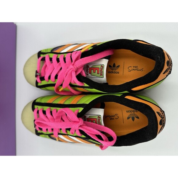 Adidas x The Simpsons Superstar Squishie Sneakers W Sz 7 |Green/Pink Ltd Edition - Picture 5 of 6